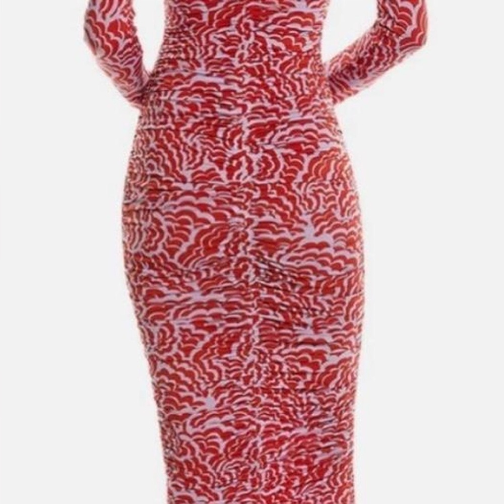 A.L.C. Red and Lavender Wave Dress - Picture 2 of 5